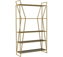 Стеллаж GreenWeen OSLO, золотой каркас, полки тонированное стекло, 1000x330x1710 мм GW-OSLO-G-G