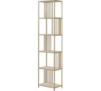 Стеллаж GreenWeen SOHO MINI, золотой каркас, полки керамика Ivory, 450x300x1950 мм GW-SOHO-MINI-G-KI