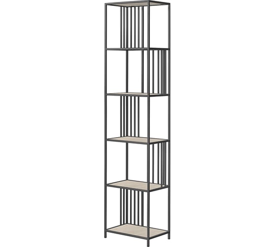 Стеллаж GreenWeen SOHO MINI, черный каркас, полки керамика Ivory, 450x300x1950 мм GW-SOHO-MINI-B-KI