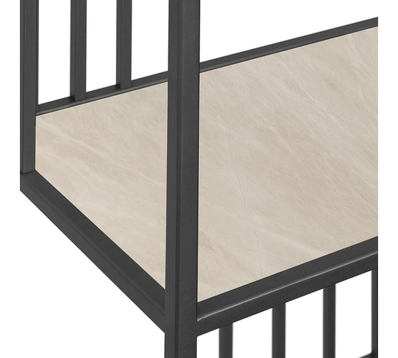 Стеллаж GreenWeen SOHO MINI, черный каркас, полки керамика Ivory, 450x300x1950 мм GW-SOHO-MINI-B-KI