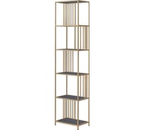 Стеллаж GreenWeen SOHO MINI, золотой каркас, полки керамика Antracite, 450x300x1950 мм GW-SOHO-MINI-G-KA