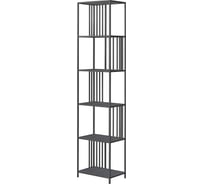 Стеллаж GreenWeen SOHO MINI, черный каркас, полки керамика Antracite, 450x300x1950 мм GW-SOHO-MINI-B-KA