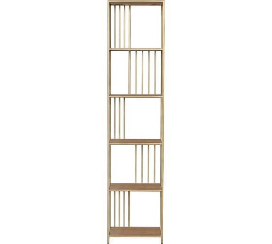 Стеллаж GreenWeen SOHO MINI, золотой каркас, полки ЛДСП Робиния, 450x300x1950 мм GW-SOHO-MINI-G-LD-R