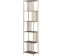 Стеллаж GreenWeen SOHO MINI, золотой каркас, полки ЛДСП Бетон темный, 450x300x1950 мм GW-SOHO-MINI-G-LD-BETTEM