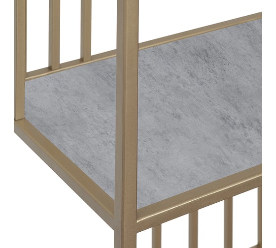Стеллаж GreenWeen SOHO MINI, золотой каркас, полки ЛДСП Бетон светлый, 450x300x1950 мм GW-SOHO-MINI-G-LD-BETSVET