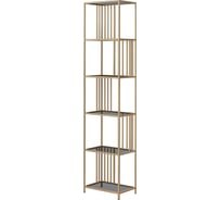 Стеллаж GreenWeen SOHO MINI, золотой каркас, полки тонированное стекло, 450x300x1950 мм GW-SOHO-MINI-G-G