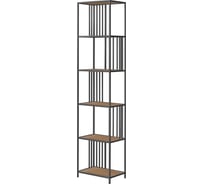 Стеллаж GreenWeen SOHO MINI, черный каркас, полки ЛДСП Дуб Каселла, 450x300x1950 мм GW-SOHO-MINI-B-LD-KASELLA