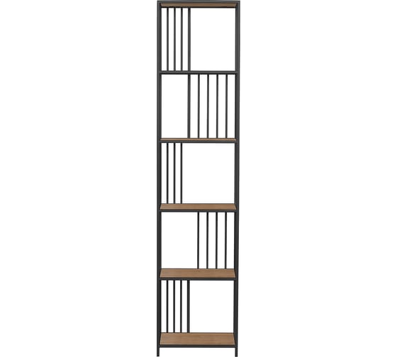 Стеллаж GreenWeen SOHO MINI, черный каркас, полки ЛДСП Робиния, 450x300x1950 мм GW-SOHO-MINI-B-LD-R