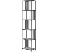 Стеллаж GreenWeen SOHO MINI, черный каркас, полки ЛДСП Бетон светлый, 450x300x1950 мм GW-SOHO-MINI-B-LD-BETSVET