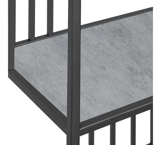 Стеллаж GreenWeen SOHO MINI, черный каркас, полки ЛДСП Бетон светлый, 450x300x1950 мм GW-SOHO-MINI-B-LD-BETSVET