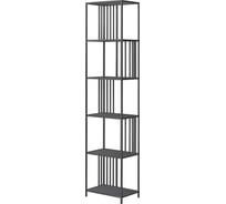 Стеллаж GreenWeen SOHO MINI, черный каркас, полки ЛДСП Бетон темный, 450x300x1950 мм GW-SOHO-MINI-B-LD-BETTEM