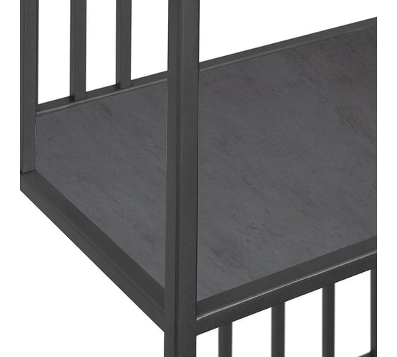 Стеллаж GreenWeen SOHO MINI, черный каркас, полки ЛДСП Бетон темный, 450x300x1950 мм GW-SOHO-MINI-B-LD-BETTEM