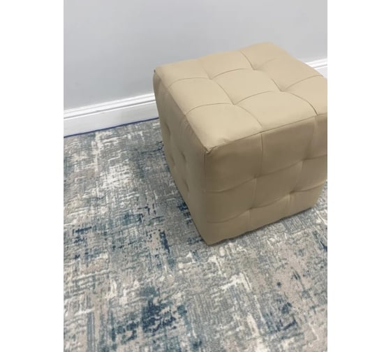 Пуфик мягкий NEW Victoria 40х40х40 см велюр бежевый П0141
