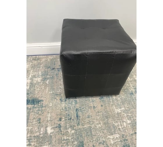 Пуфик мягкий NEW Victoria 40х40х40 см кожзам черный П0144