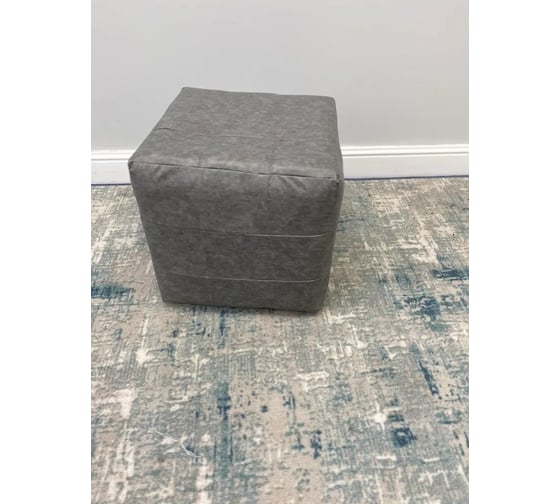 Пуфик мягкий NEW Victoria 40х40х40 см кожзам серый П0147