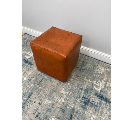 Пуфик мягкий NEW Victoria 40х40х40 см кожзам коричневый П0148