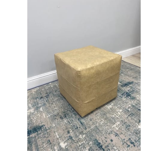 Пуфик мягкий NEW Victoria 40х40х40 см кожзам бежевый П0146