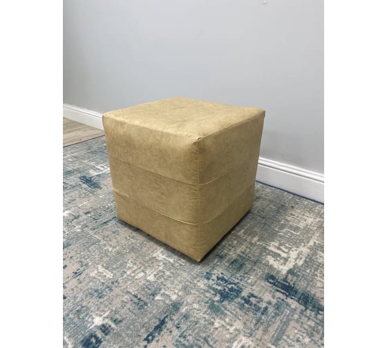 Пуфик мягкий NEW Victoria 40х40х40 см кожзам бежевый П0146