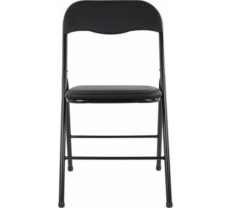 Стул складной BRABIX Golf CF-007, черный каркас, кожзам черный, гофрокороб 533024