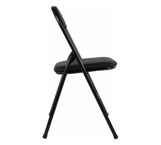 Стул складной BRABIX Golf CF-007, черный каркас, кожзам черный, гофрокороб 533024