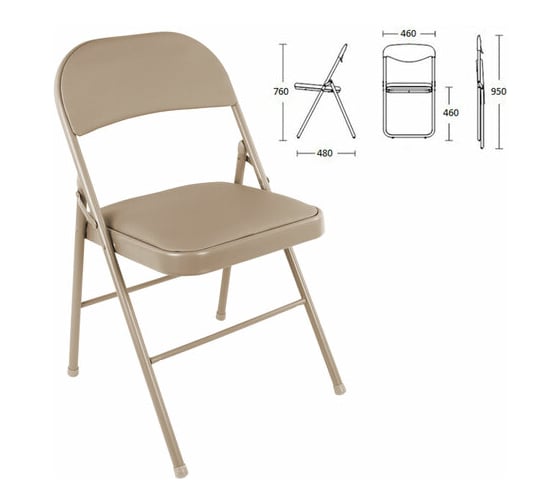 Стулья складные BRABIX Golf Plus CF-003 КОМФОРТ, комплект 4 шт, бежевый каркас, кожзам бежевый 533033