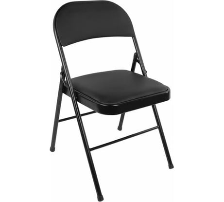 Стул складной BRABIX Golf Plus CF-003 КОМФОРТ, черный каркас, кожзам черный, гофрокороб 533026