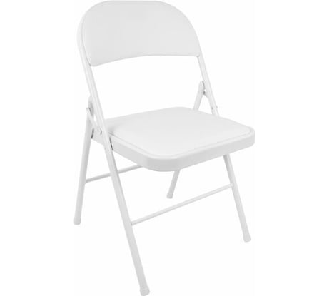 Стул складной BRABIX Golf Plus CF-003 КОМФОРТ, белый каркас, кожзам белый, гофрокороб 533028
