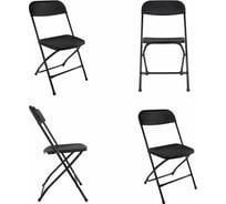 Стулья складные BRABIX Golf CF-002, комплект 4 шт, черный каркас, пластик черный 533030
