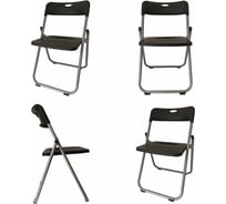 Стулья складные BRABIX Golf Lite CF-017, комплект 4 шт, серебристый каркас, пластик черный 533034