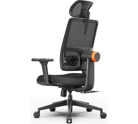Эргономичное компьютерное кресло FoxGear NETZ модель E, черный FG-NETZ-E-BK