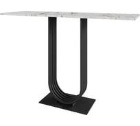 Стол консольный GENGLASS с черным металлическим подстольем и столешницей белый мрамор, ARFEO 120 GGK-02-2-5-120