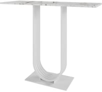 Стол консольный GENGLASS с белым металлическим подстольем и столешницей белый мрамор, ARFEO 100 GGK-02-3-5-100