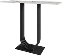 Стол консольный GENGLASS с черным металлическим подстольем и столешницей белый мрамор, ARFEO 100 GGK-02-2-5-100