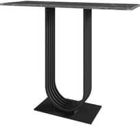Стол консольный GENGLASS с черным металлическим подстольем и столешницей черный мрамор, ARFEO 100 GGK-02-2-4-100