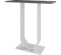 Стол консольный GENGLASS с белым металлическим подстольем и столешницей черный мрамор, ARFEO 80 GGK-02-3-4-80