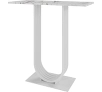 Стол консольный GENGLASS с белым металлическим подстольем и столешницей белый мрамор, ARFEO 80 GGK-02-3-5-80