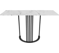 Стол консольный GENGLASS с черным металлическим подстольем и столешницей белый мрамор, VIOLUR 120 GGK-05-2-5-12040