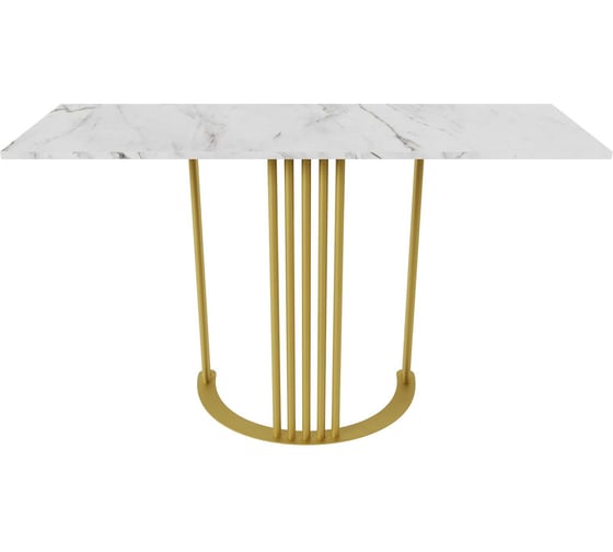 Стол консольный GENGLASS с золотым металлическим подстольем и столешницей белый мрамор, VIOLUR 120 GGK-05-1-5-12040 1