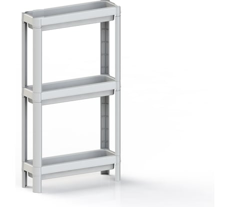 Этажерка 3-х секционная узкая Полимербыт Kleo 398x127x700 мм белый 439310100