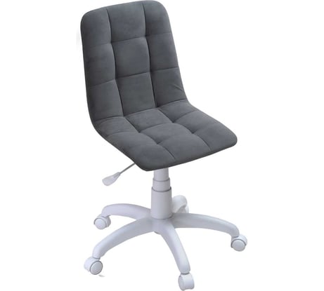 Кресло Фабрикант Анри G пластик WH, ткань, Velur, v 32 (темно-серый), г/п 140, пиастра WH, PL 600, ролик белый 4600812037674