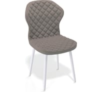 Стул ГЕЛЕОС Император кожзам, серый, белые ножки Импер_КЗ-сер_БН