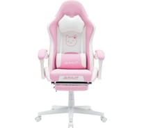 Компьютерное поворотное кресло KSG BRAVE WS-7 Kitten Pink экокожа, розовый/белый НФ-00001093