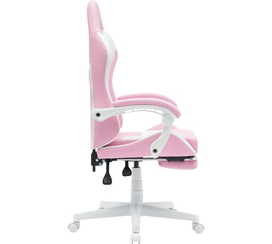 Компьютерное поворотное кресло KSG BRAVE WS-7 Kitten Pink экокожа, розовый/белый НФ-00001093