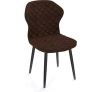 Стул ГЕЛЕОС Император рогожка, коричневый, ножки черные Импер_ТР-корич_ЧН