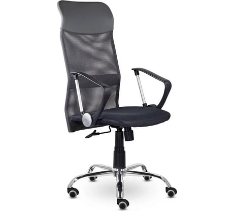 Кресло ОФИСМАГ Ультра, высокая спинка, с подлокотниками, хром, черное, ш/к 80709 533188