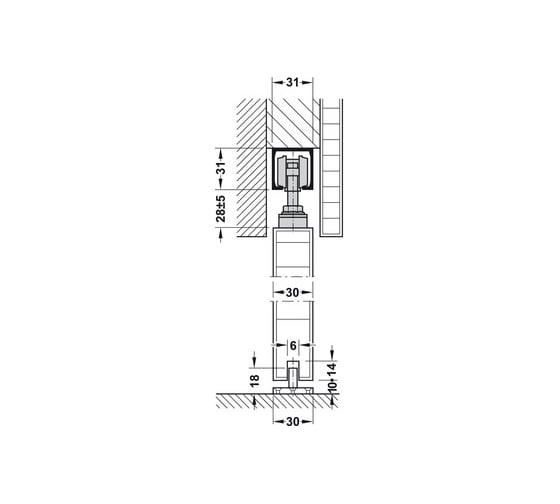 Ходовая шина Hafele Sil.Fold 40 верхний 3 м 940.42.300