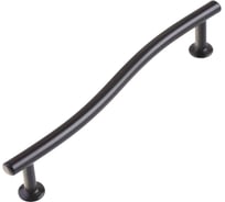 Ручка скоба Стройбат изогнутая, 128 мм, алюминий, матовый черный коробка (400 шт) 418306