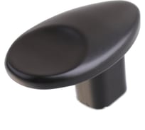 Ручка кнопка Стройбат ассиметричный,  алюминий, матовый черный коробка (800 шт) 418205