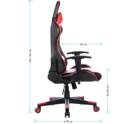 Игровое кресло Helmi HL-G01 Victory искусственная кожа, черная/красная, 2 подушки 279715