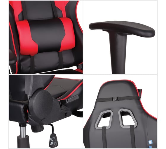 Игровое кресло Helmi HL-G01 Victory искусственная кожа, черная/красная, 2 подушки 279715